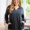 Cassie Modal Blend Lounge Sweater in Shadow