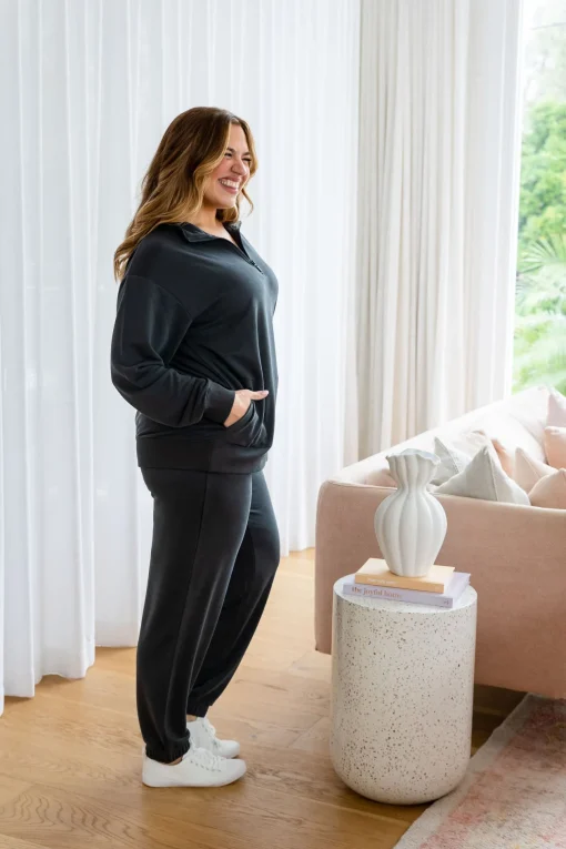 Cassie Modal Blend Lounge Sweater in Shadow