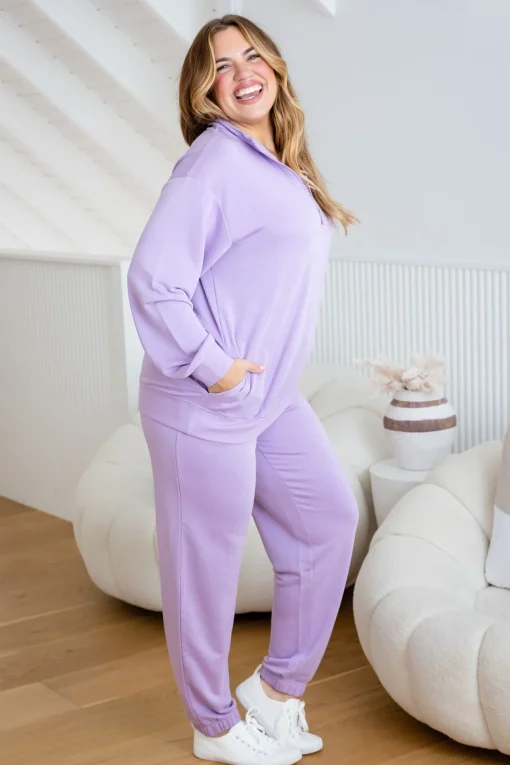 Cassie Modal Blend Lounge Sweater in Lavender