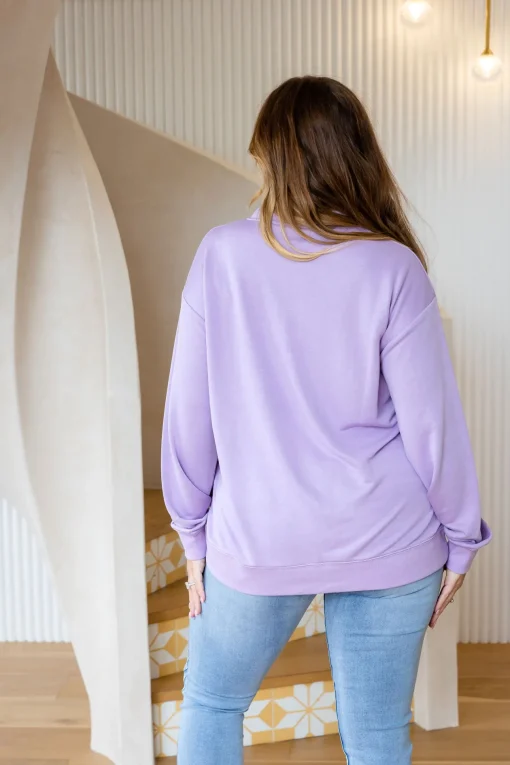 Cassie Modal Blend Lounge Sweater in Lavender