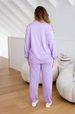 Cassie Modal Blend Lounge Sweater in Lavender