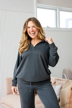 Cassie Modal Blend Lounge Sweater in Shadow