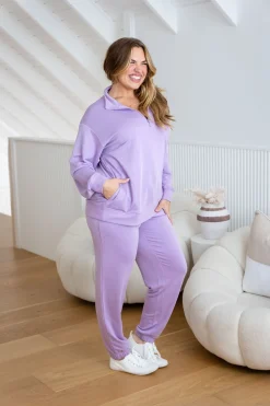 Cassie Modal Blend Lounge Sweater in Lavender