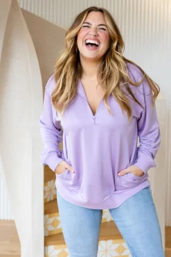 Cassie Modal Blend Lounge Sweater in Lavender