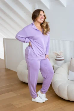 Cassie Modal Blend Lounge Sweater in Lavender