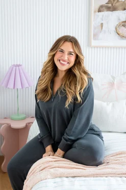 Cassie Modal Blend Lounge Sweater in Shadow