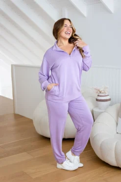 Cassie Modal Blend Lounge Sweater in Lavender