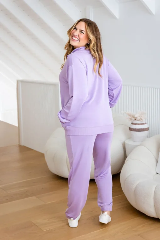 Cassie Modal Blend Lounge Sweater in Lavender