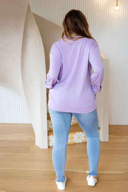 Cassie Modal Blend Lounge Sweater in Lavender