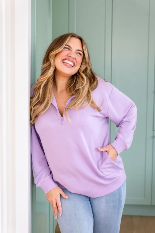 Cassie Modal Blend Lounge Sweater in Lavender