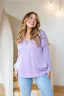 Cassie Modal Blend Lounge Sweater in Lavender