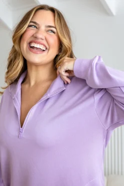 Cassie Modal Blend Lounge Sweater in Lavender