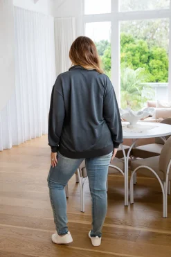 Cassie Modal Blend Lounge Sweater in Shadow