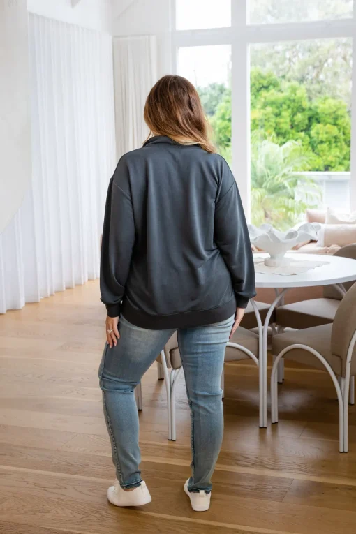 Cassie Modal Blend Lounge Sweater in Shadow