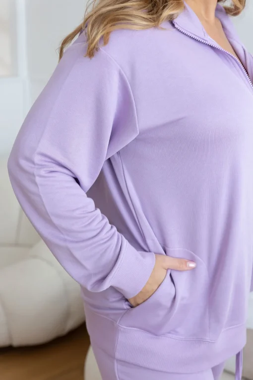 Cassie Modal Blend Lounge Sweater in Lavender