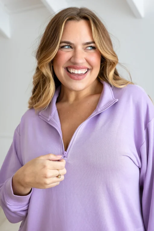 Cassie Modal Blend Lounge Sweater in Lavender