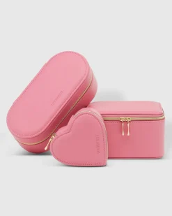 Charlee Tara Valerie Pink Jewellery Box 3 Pack by Louenhide