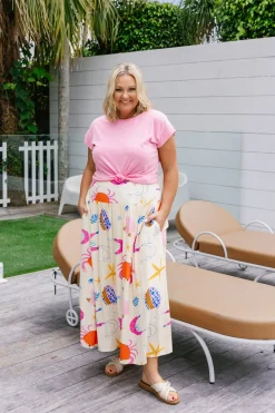 Cheshire Bamboo Blend Skirt in Crabby Patty