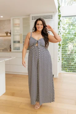Christina Jumpsuit in Candy Stripe Navy