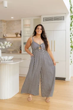 Christina Jumpsuit in Candy Stripe Navy