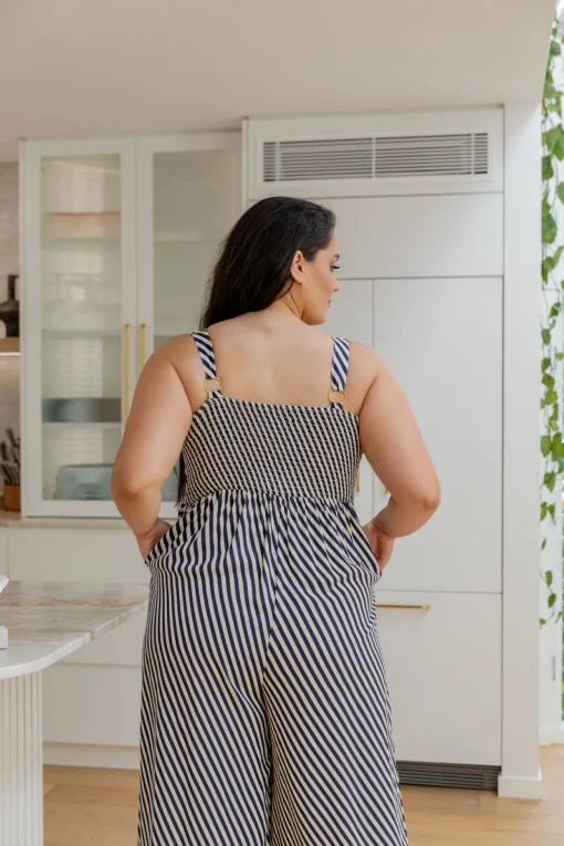 Christina Jumpsuit in Candy Stripe Navy