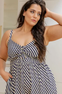 Christina Jumpsuit in Candy Stripe Navy