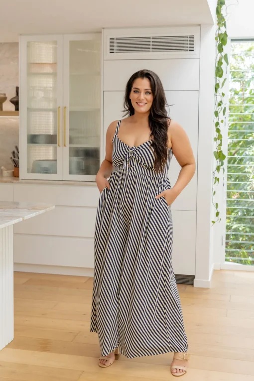 Christina Jumpsuit in Candy Stripe Navy
