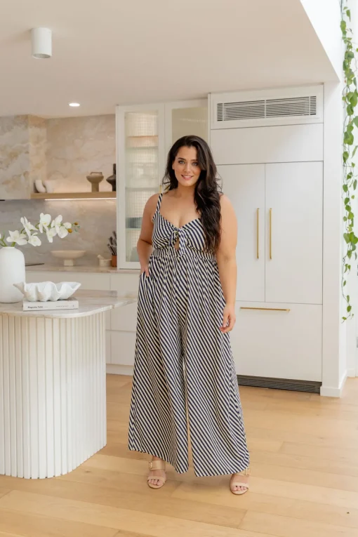 Christina Jumpsuit in Candy Stripe Navy