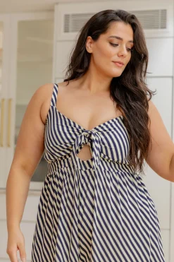 Christina Jumpsuit in Candy Stripe Navy