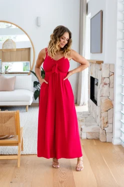 Christina Jumpsuit in Red