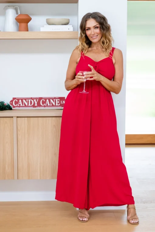 Christina Jumpsuit in Red