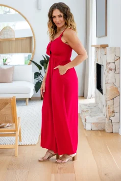 Christina Jumpsuit in Red