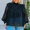 Cora Long Sleeve Top in Black