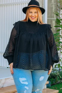 Cora Long Sleeve Top in Black