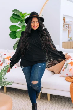 Cora Long Sleeve Top in Black