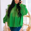 Cora Long Sleeve Top in Green