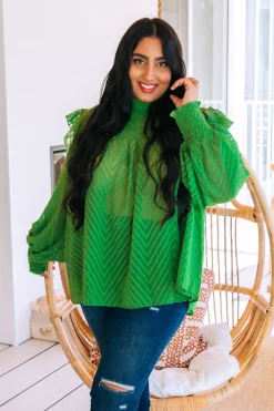 Cora Long Sleeve Top in Green