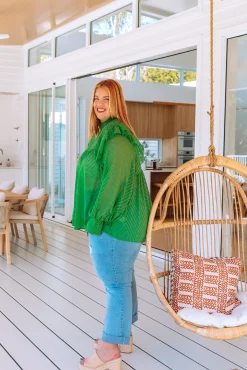 Cora Long Sleeve Top in Green