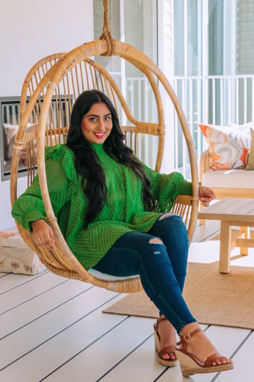 Cora Long Sleeve Top in Green