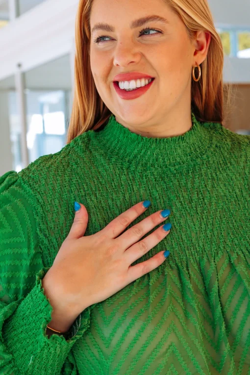Cora Long Sleeve Top in Green