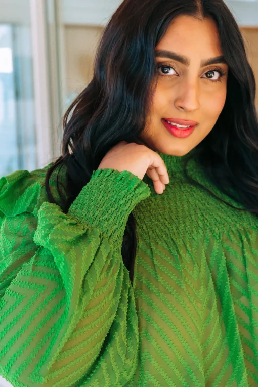Cora Long Sleeve Top in Green