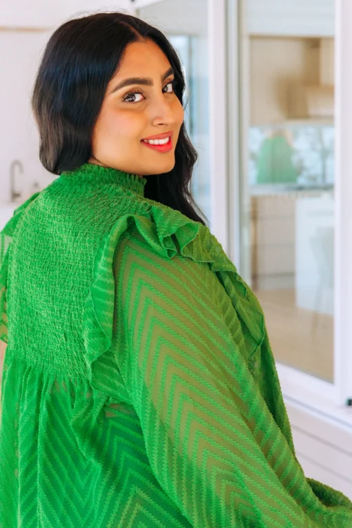 Cora Long Sleeve Top in Green