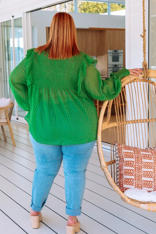 Cora Long Sleeve Top in Green