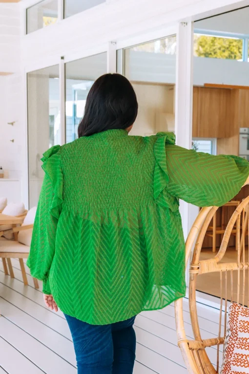 Cora Long Sleeve Top in Green