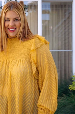Cora Long Sleeve Top in Mustard