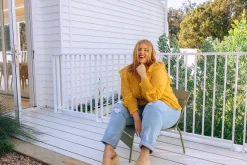 Cora Long Sleeve Top in Mustard