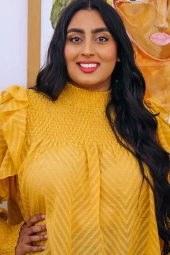 Cora Long Sleeve Top in Mustard