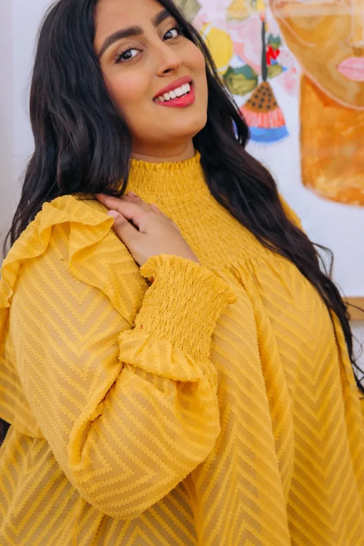 Cora Long Sleeve Top in Mustard