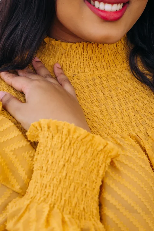 Cora Long Sleeve Top in Mustard
