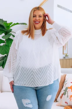 Cora Long Sleeve Top in White